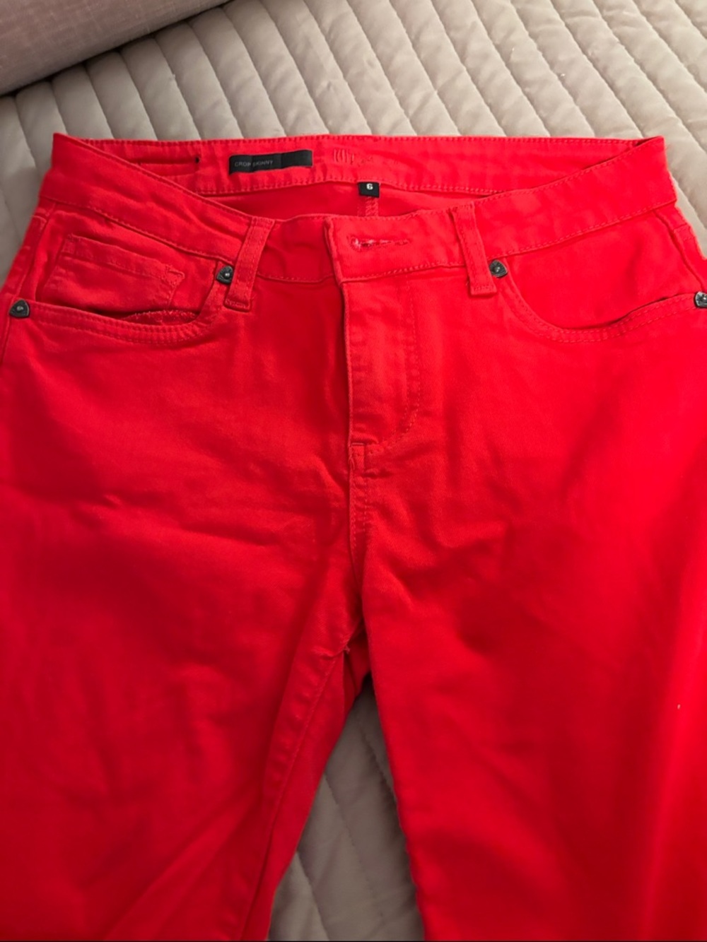 Kut from the Kloth Vibrant Red Cropped Jeans - Picture 2 of 6